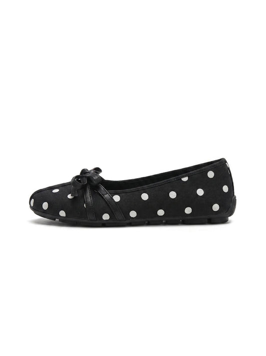 Polka-Dot Bow Mary Jane Ballet Flats