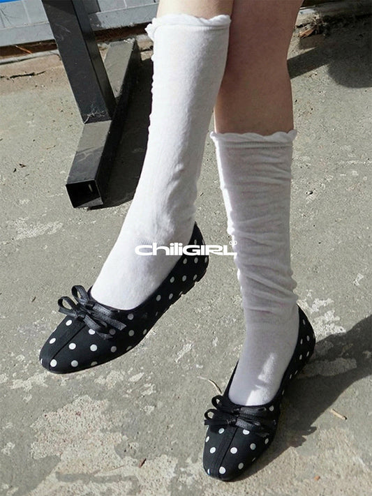 Polka-Dot Bow Mary Jane Ballet Flats