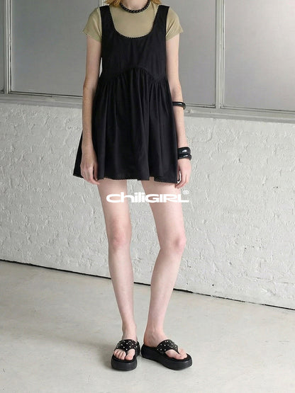 Black Rivet Platform Thong Sandals