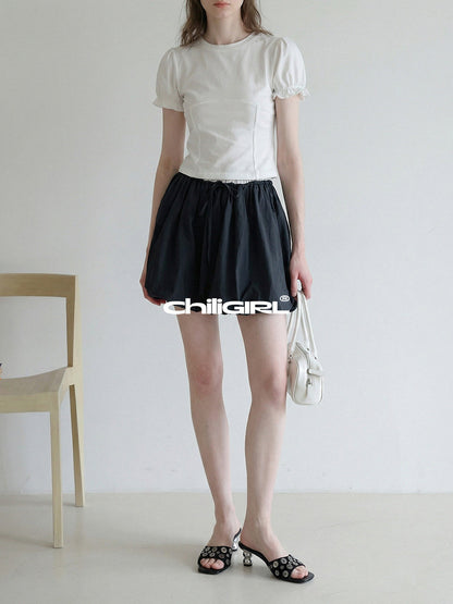 Black Shell-Buckle Sculpted-Heel Slides