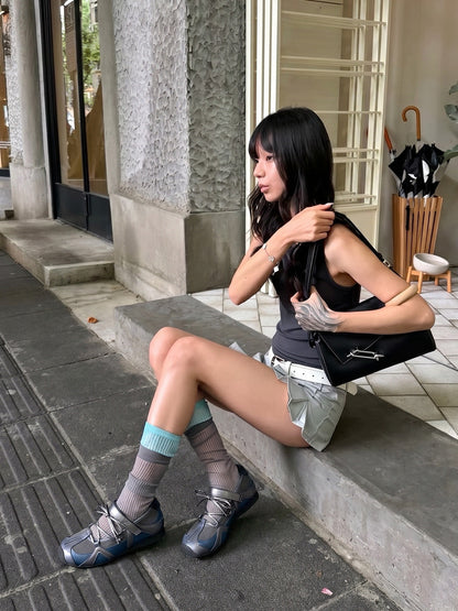 Multi-Strap Cutout Mesh Trainer Sneakers