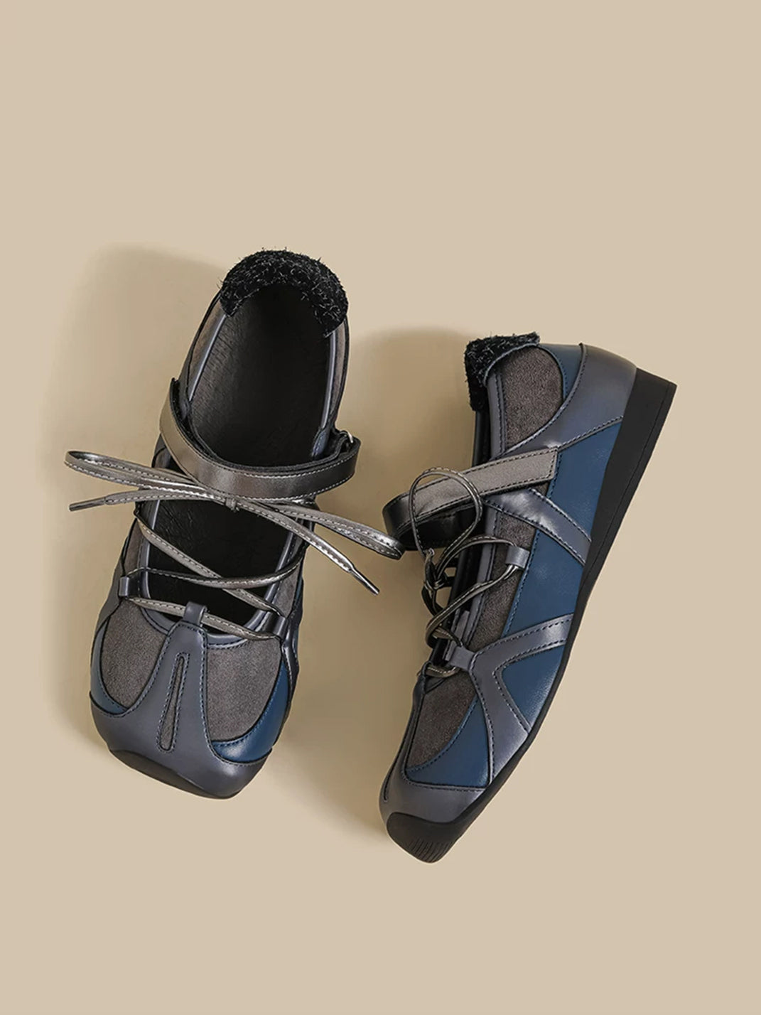 Multi-Strap Cutout Mesh Trainer Sneakers