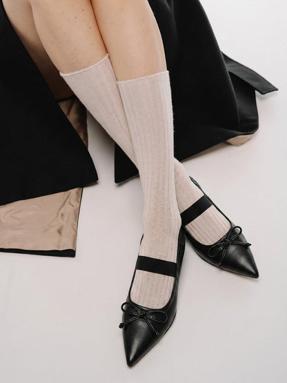 Pleated Pointed-Toe Sculpted-Heel Mules