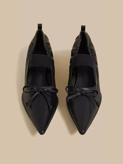 Pleated Pointed-Toe Sculpted-Heel Mules