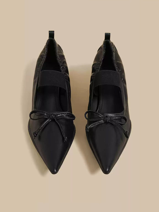 Pleated Pointed-Toe Sculpted-Heel Mules
