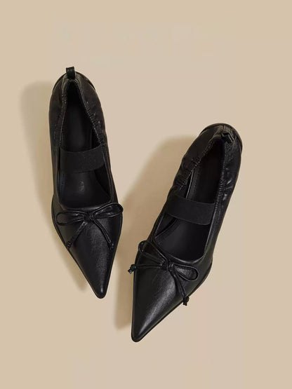 Pleated Pointed-Toe Sculpted-Heel Mules