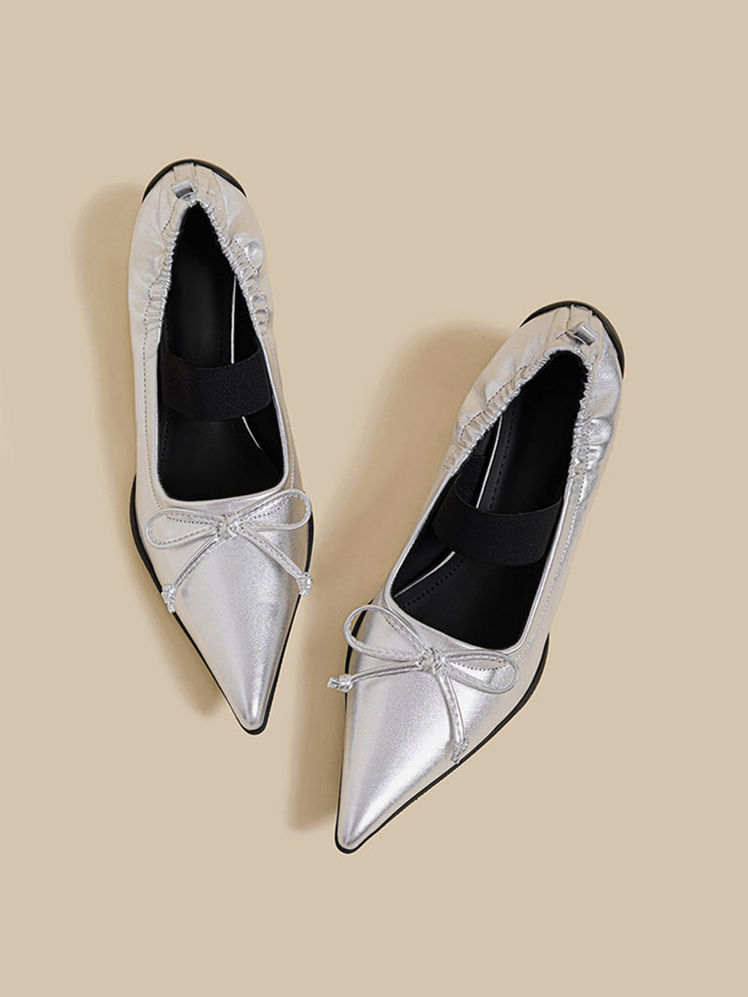 Pleated Pointed-Toe Sculpted-Heel Mules