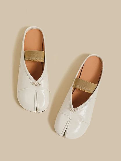 Minimal Split-Toe Open-Back Flats
