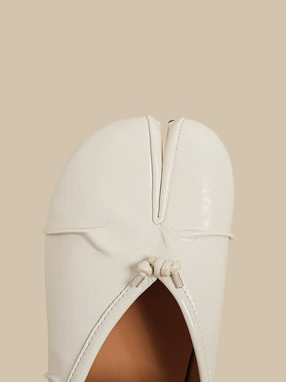 Minimal Split-Toe Open-Back Flats