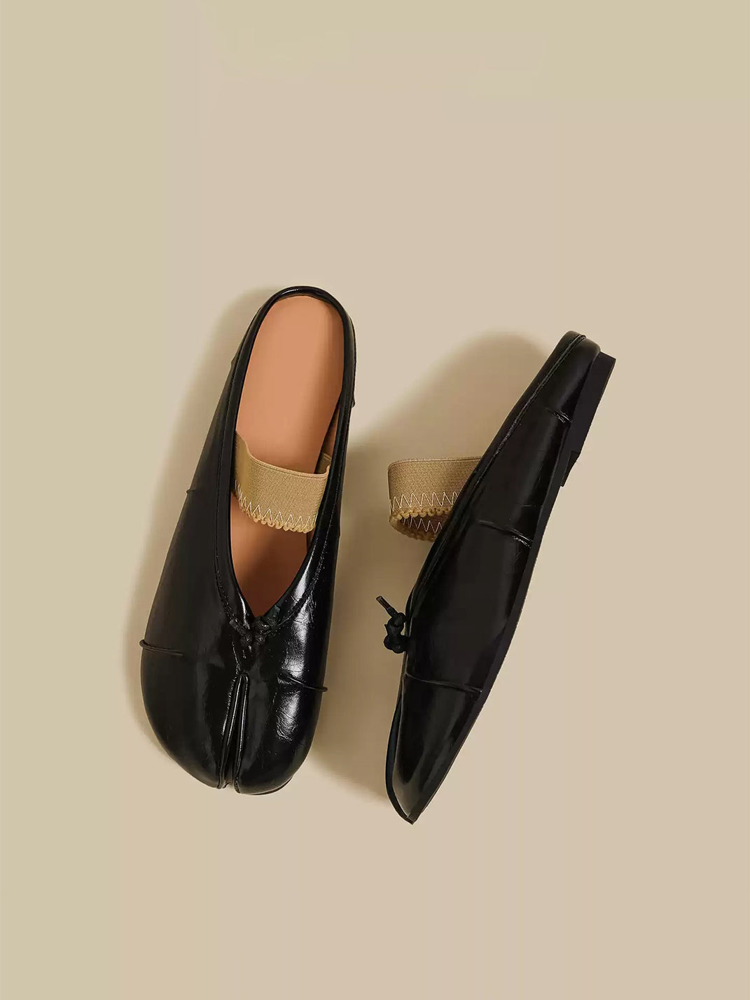 Minimal Split-Toe Open-Back Flats