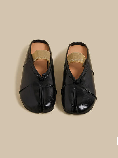Minimal Split-Toe Open-Back Flats
