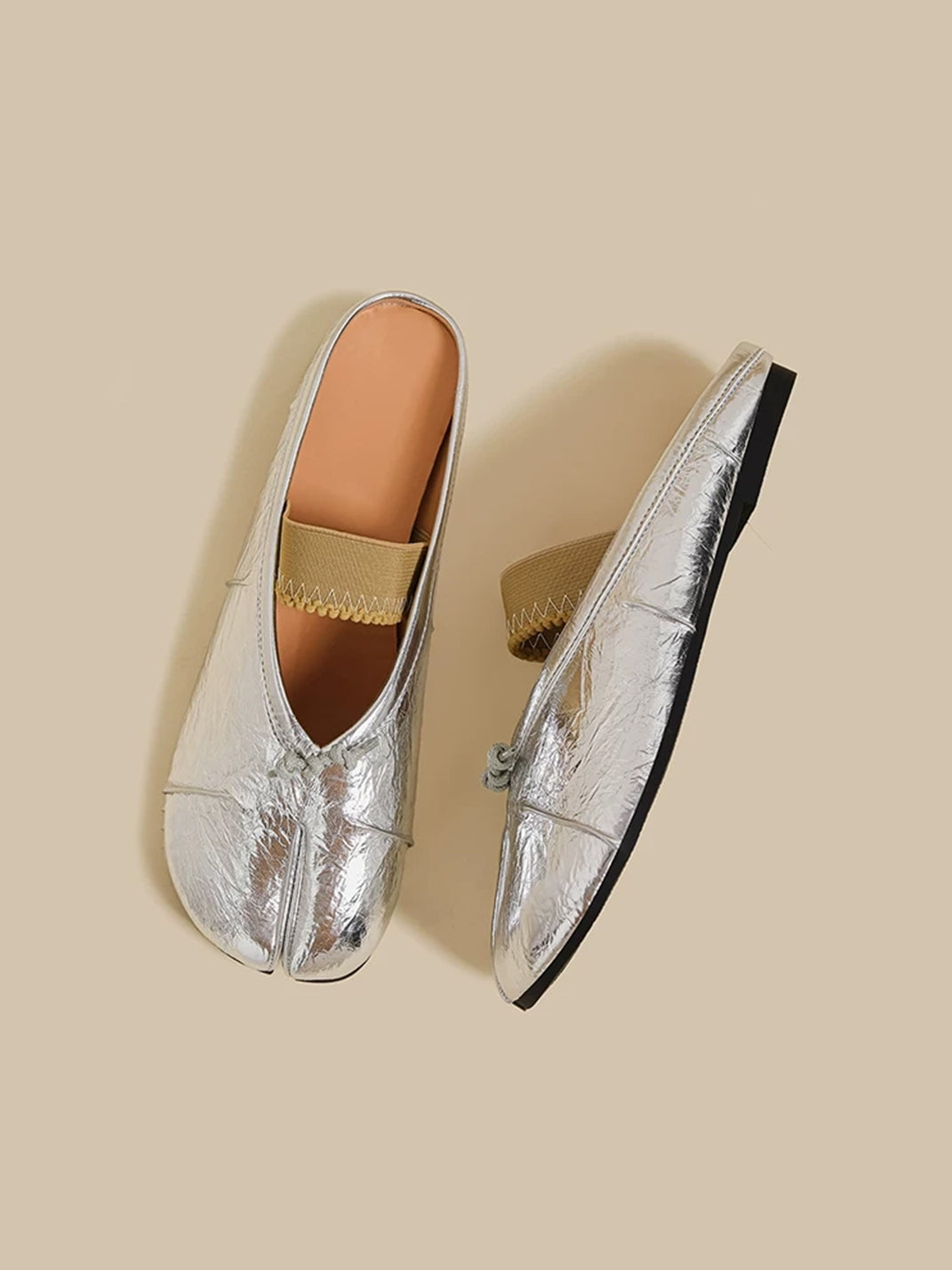 Minimal Split-Toe Open-Back Flats