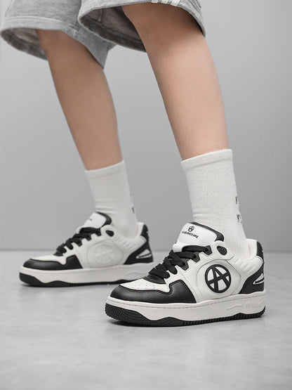 Circle-Logo Colorblock Skate Sneakers