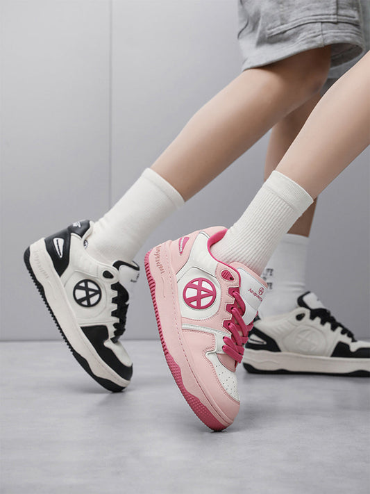 Circle-Logo Colorblock Skate Sneakers