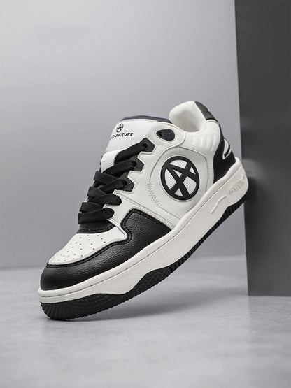 Circle-Logo Colorblock Skate Sneakers