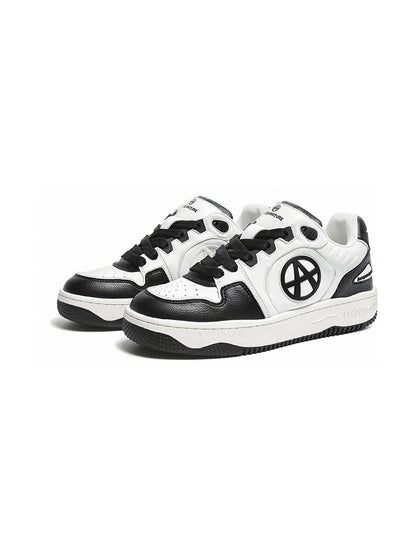 Circle-Logo Colorblock Skate Sneakers