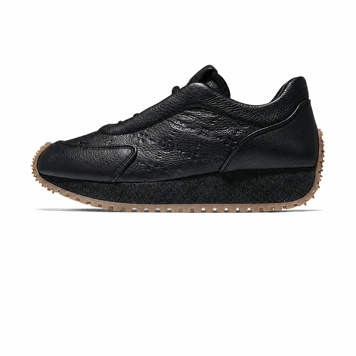 Sculpted Spike-Sole Leather Sneakers