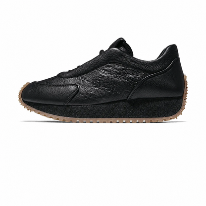 Sculpted Spike-Sole Leather Sneakers