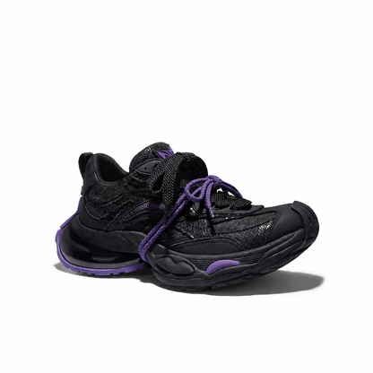 Distressed Mesh Air-Cushion Chunky Sneakers