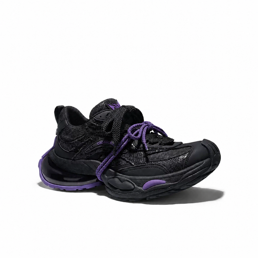 Distressed Mesh Air-Cushion Chunky Sneakers