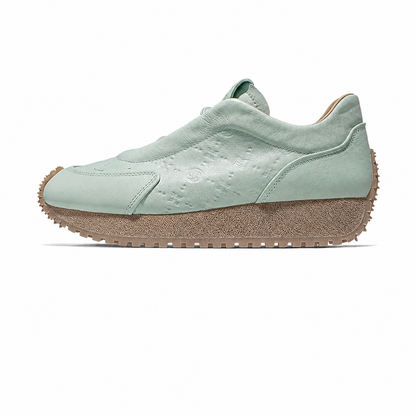 Sculpted Spike-Sole Leather Sneakers