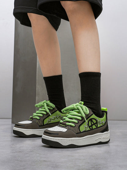 Colorblock Graphic Skate Sneakers