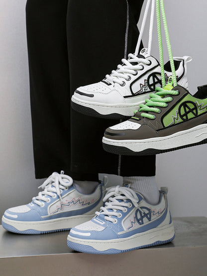 Colorblock Graphic Skate Sneakers