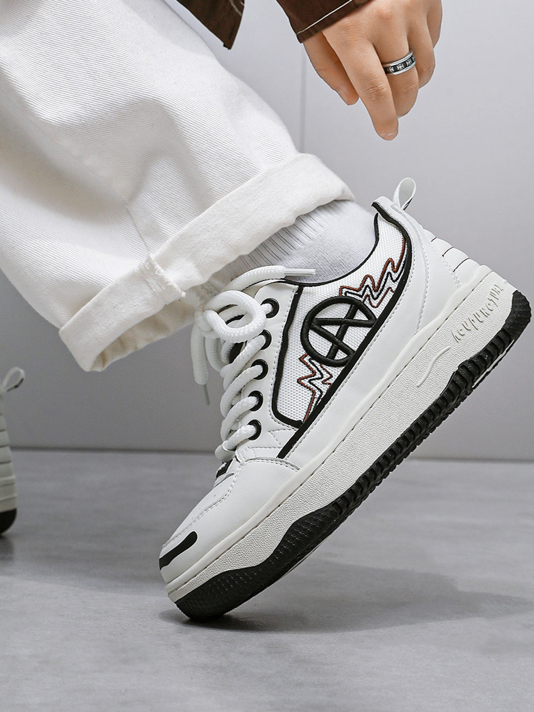 Colorblock Graphic Skate Sneakers