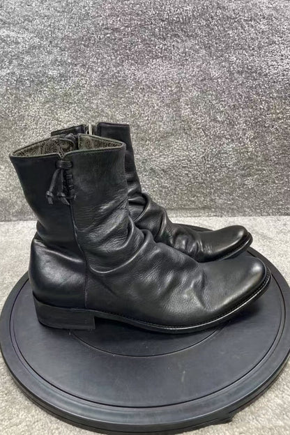 Wrinkled Horsehide Chelsea Boots