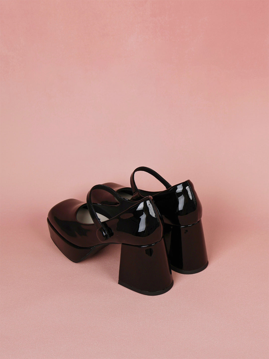 Patent Platform Block-Heel Mary Jane Pumps