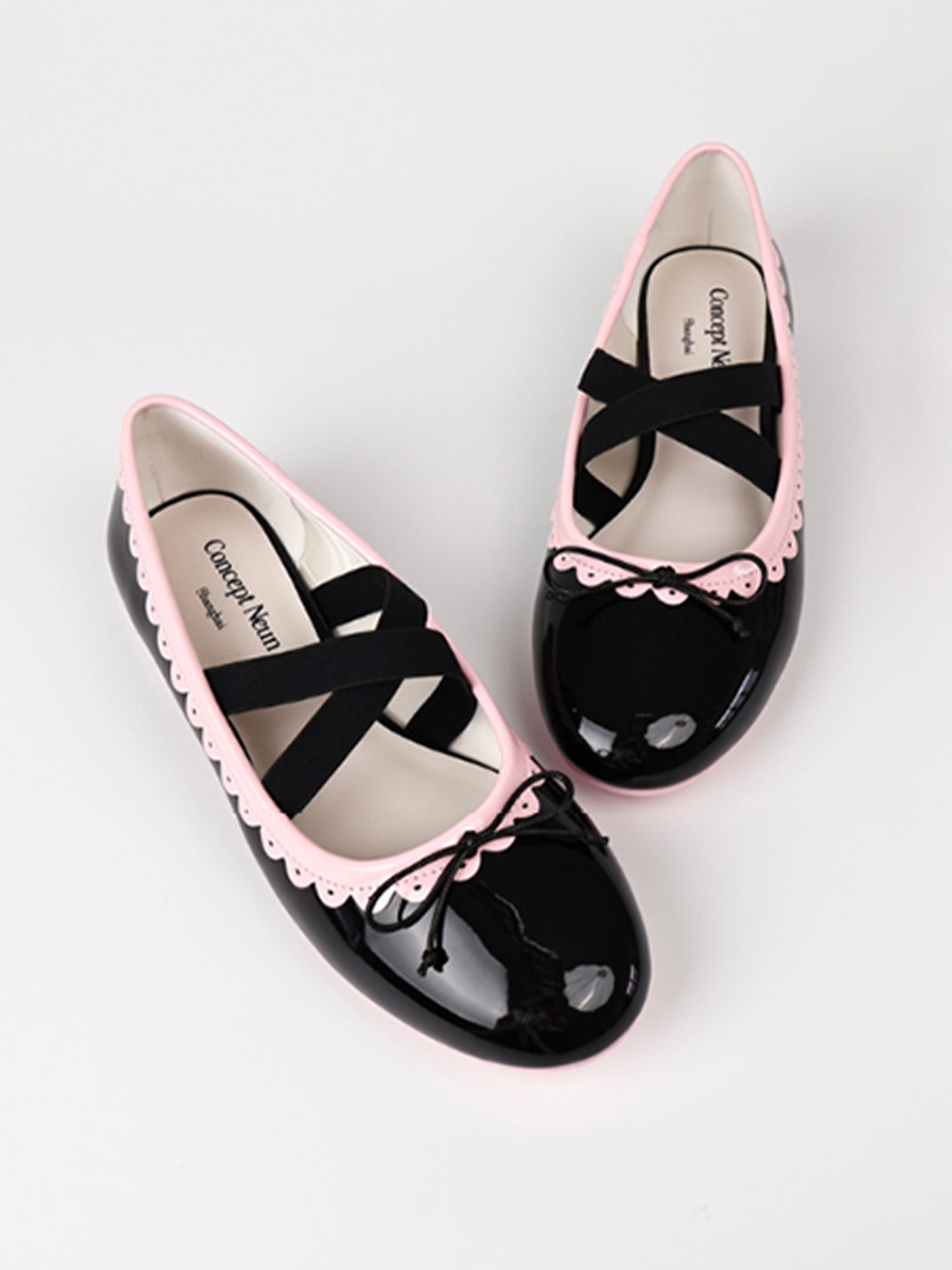 Contrast-Trim Ballet Mary Jane Flats