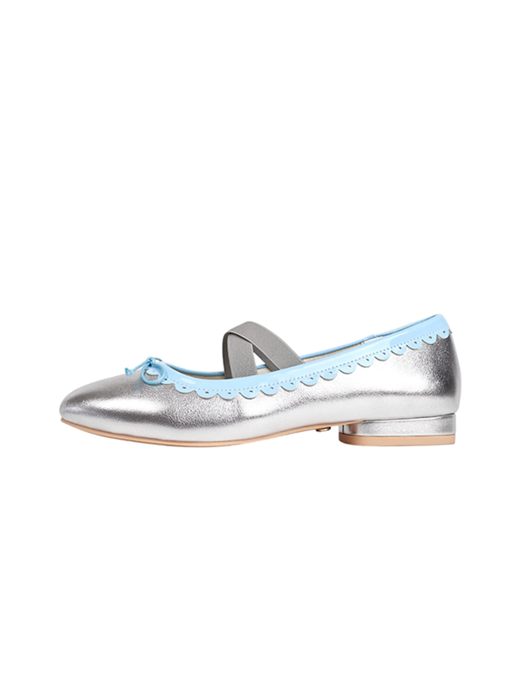 Contrast-Trim Ballet Mary Jane Flats