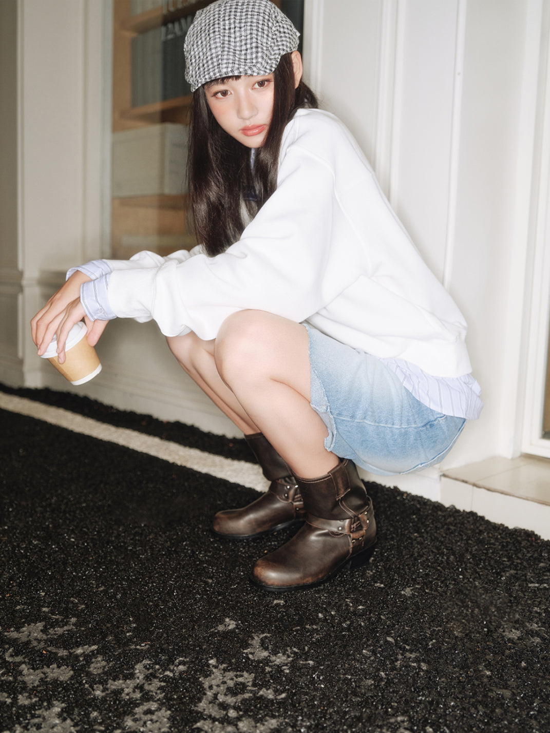 Brown Buckled Western Ankle Boots