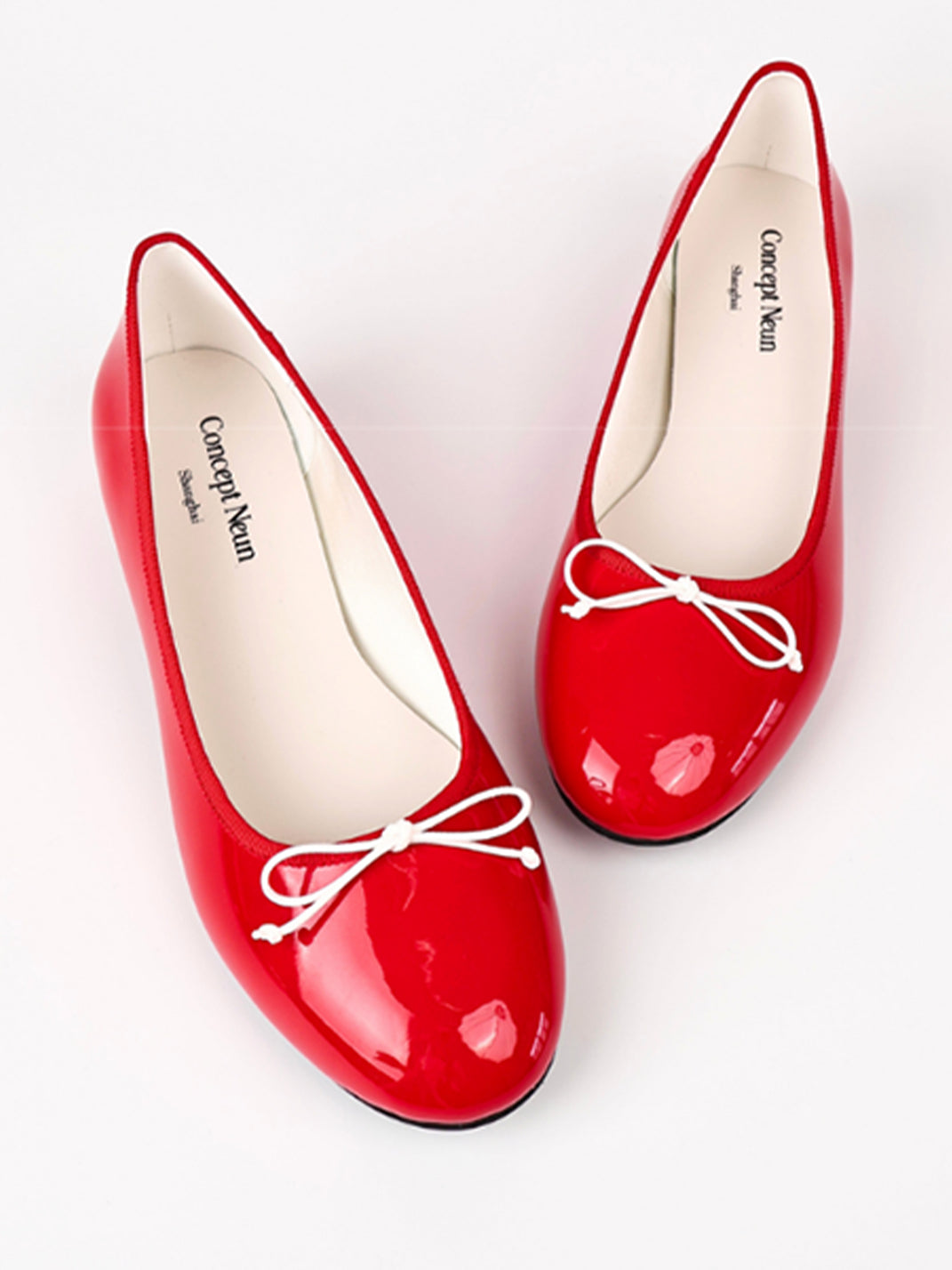 Glossy Low-Heel Ballet Pumps