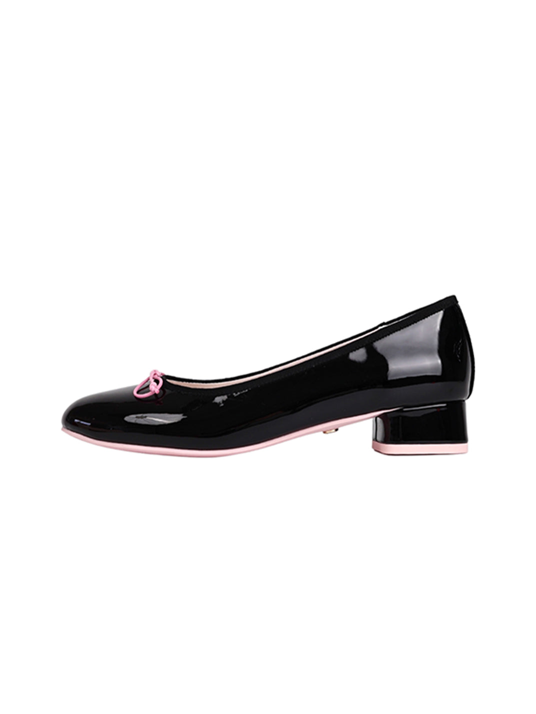 Glossy Low-Heel Ballet Pumps