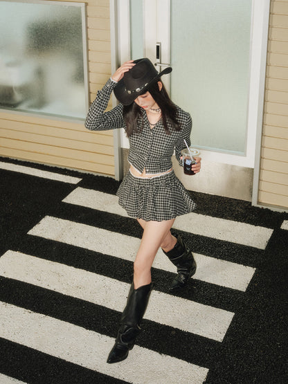 Black Slouched Cowboy Knee-High Boots