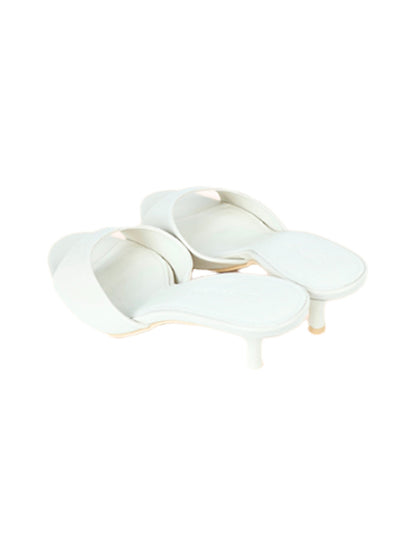 Patent Open-Toe Kitten-Heel Mules