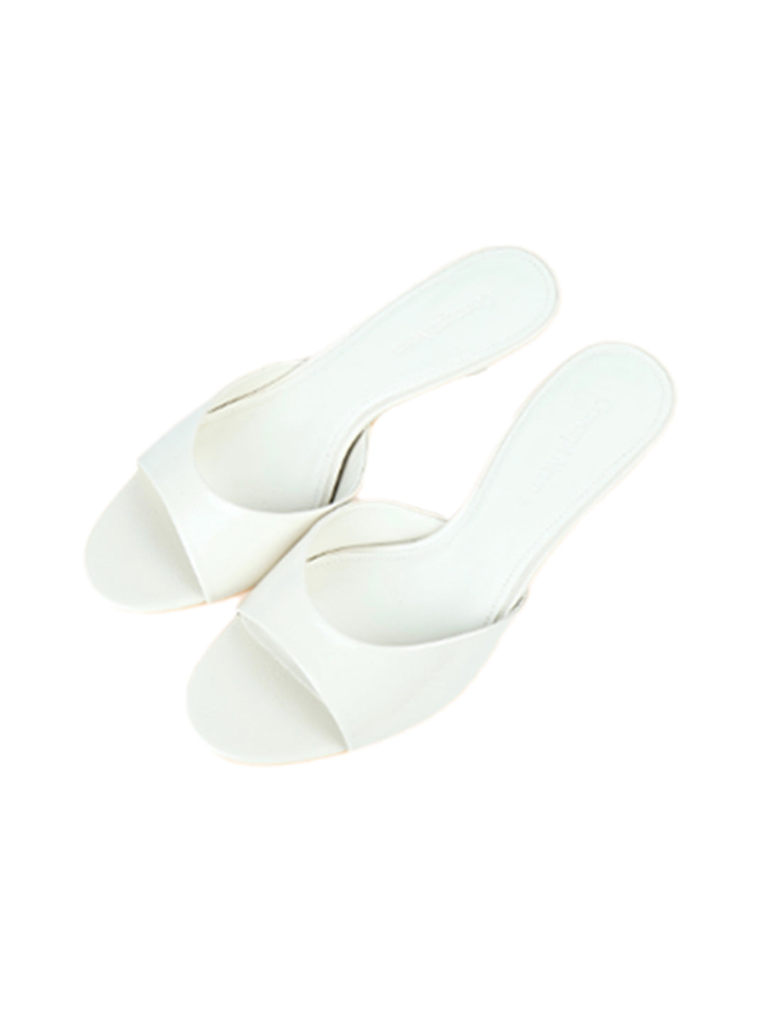 Patent Open-Toe Kitten-Heel Mules