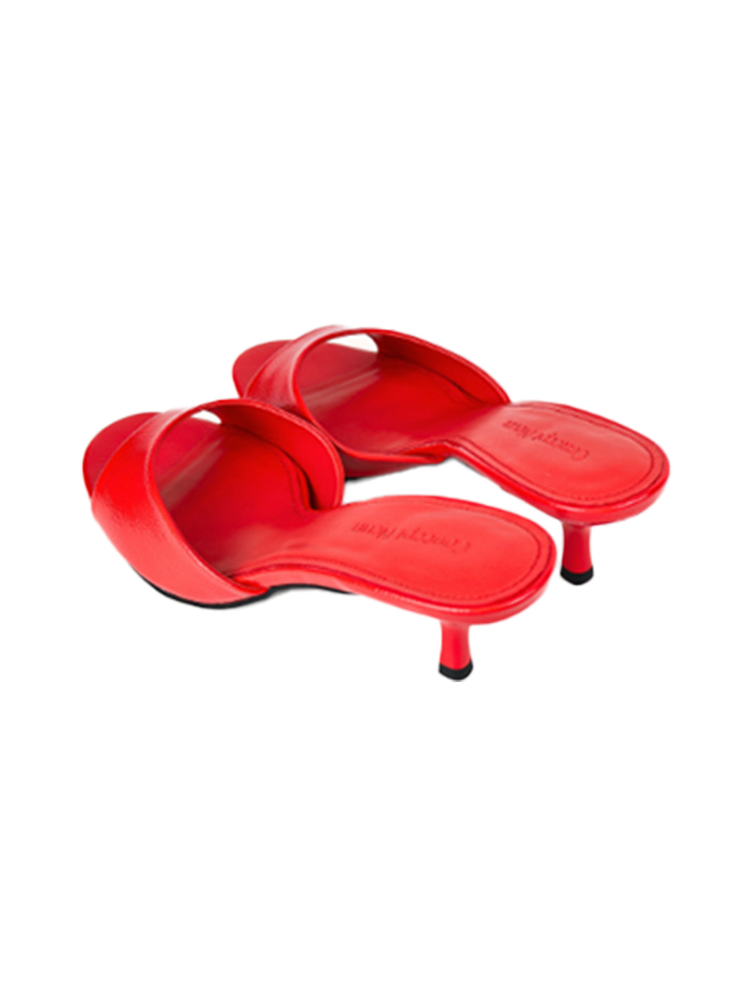 Patent Open-Toe Kitten-Heel Mules