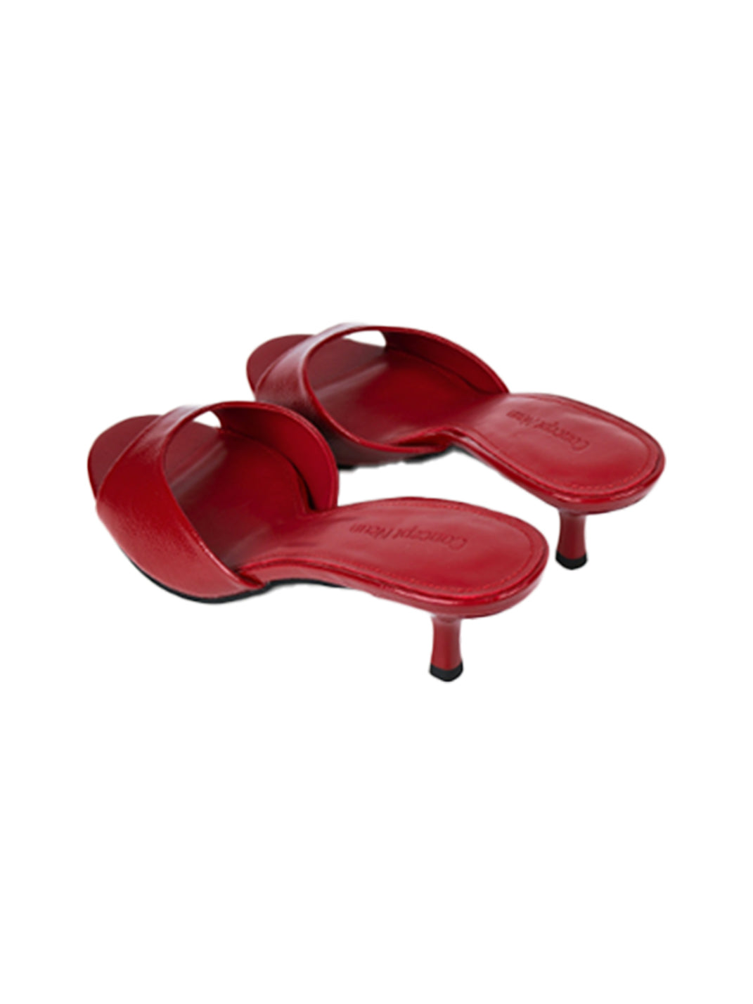 Patent Open-Toe Kitten-Heel Mules
