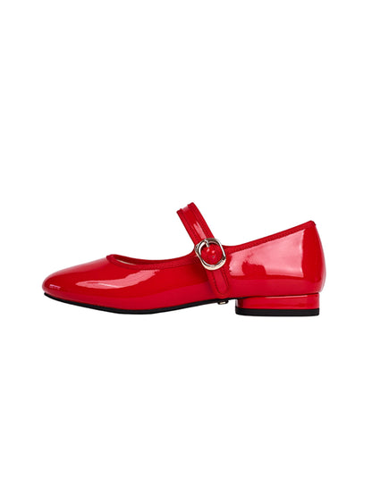 Minimal Round-Toe Strap Ballet Flats