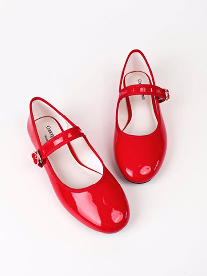 Minimal Round-Toe Strap Ballet Flats