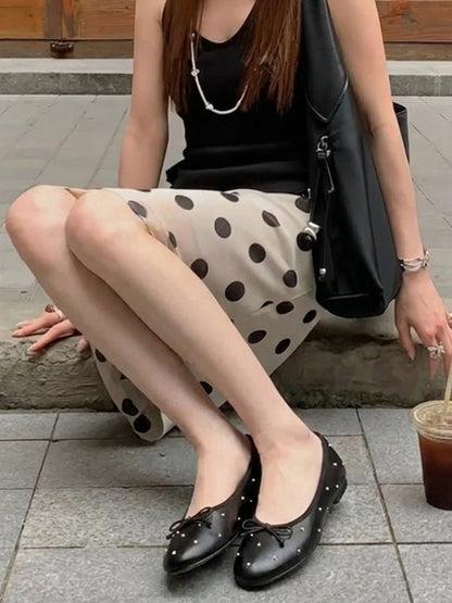 Studded Soft-Bow Ballet Flats