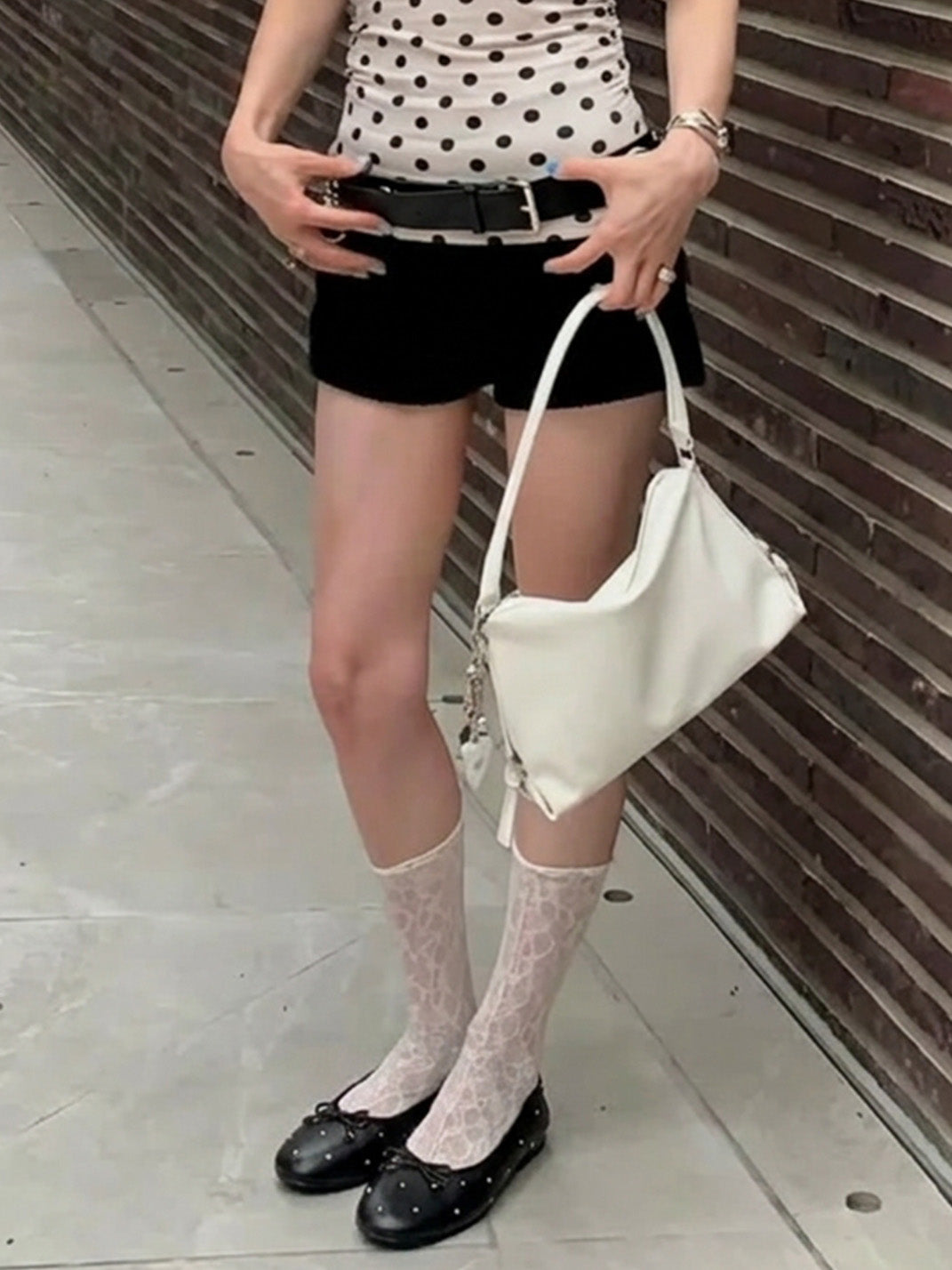 Studded Soft-Bow Ballet Flats