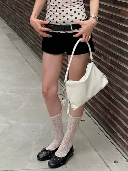 Studded Soft-Bow Ballet Flats