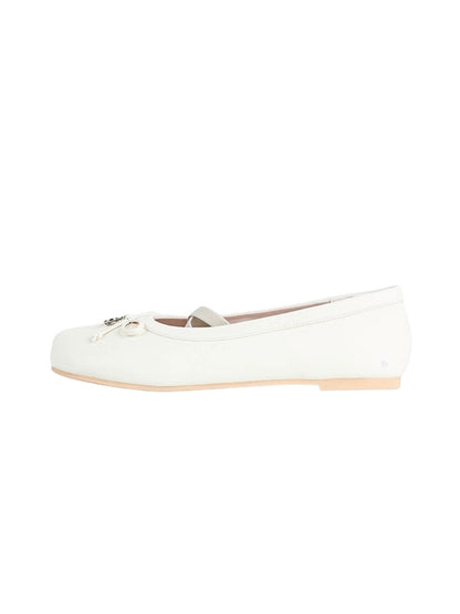 Glossy Split-Toe Strap Ballet Flats