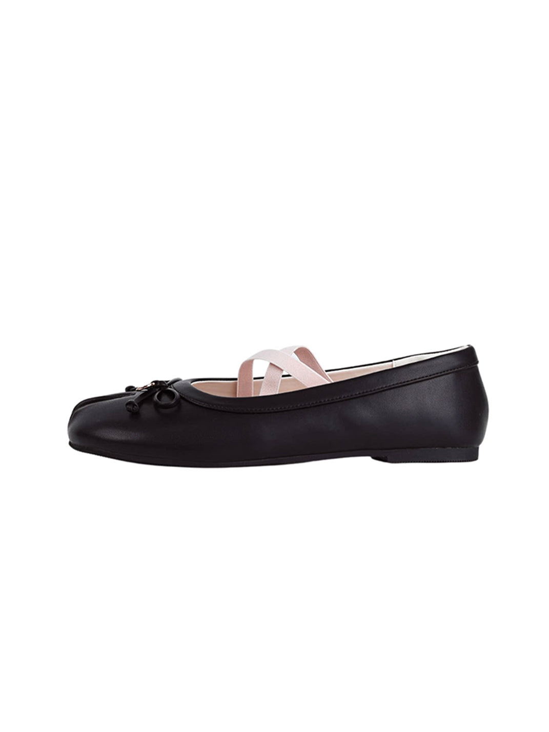 Glossy Split-Toe Strap Ballet Flats