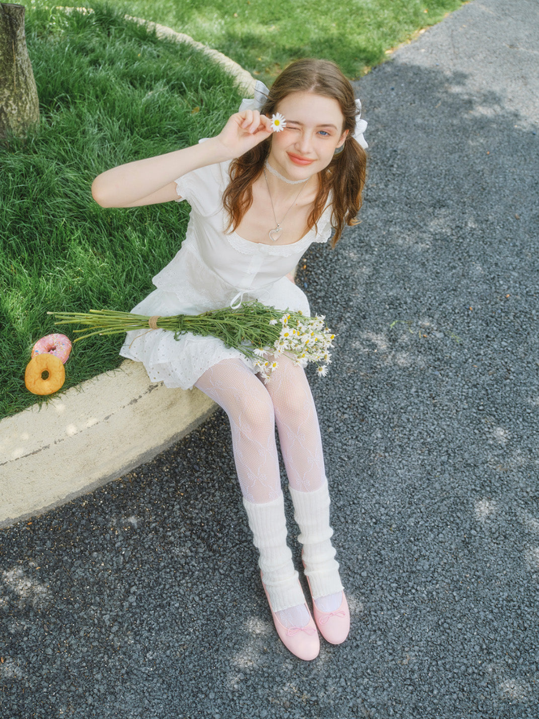 Pastel Bow Low-Profile Ballet Flats