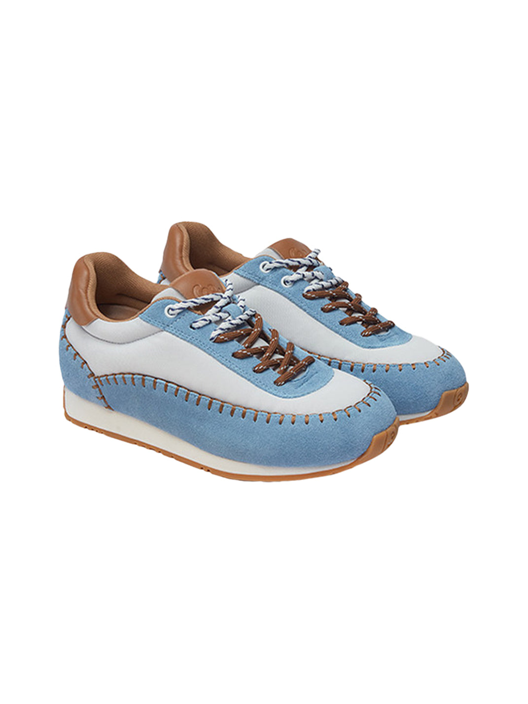 Contrast-Stitch Platform Sneakers