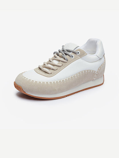 Contrast-Stitch Platform Sneakers